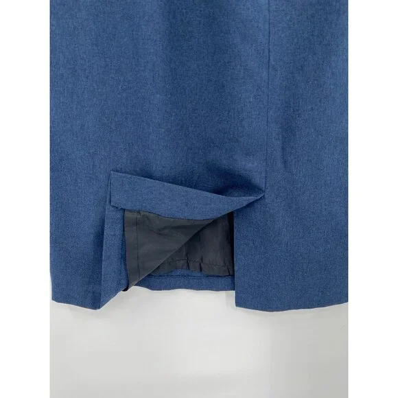 Navy Pencil Skirt 20W Sag Harbor Suits Blue Elastic Waist Office Vintage Modest - Picture 5 of 8